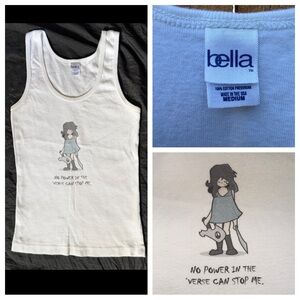 Firefly White Tank Top with Cartoon River - No Power in the ‘Verse Can Stop Me